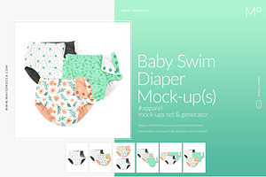 Baby Swim Diaper Mock-ups Set