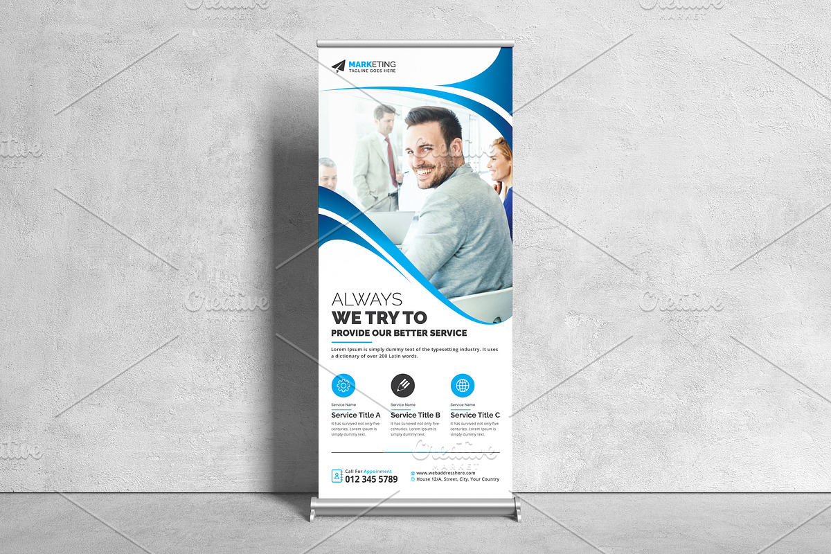 Corporate Business Roll Up Banner, a Print Template by GraphicsBurg (Photo 2 of 3)