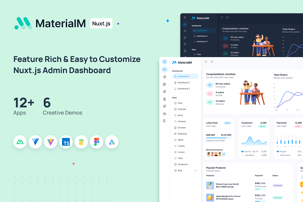 MaterialM Nuxt Js Admin Template