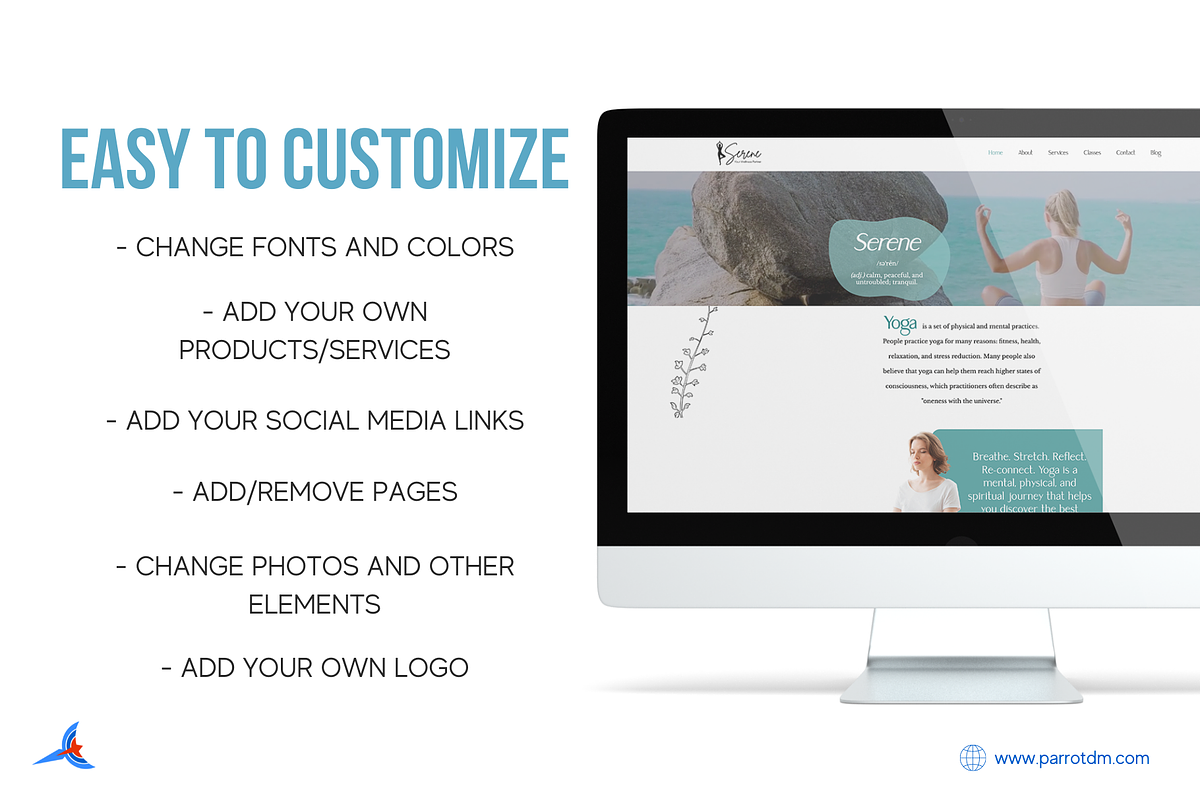 Yoga Coach Website Template - Wix, a Shopify Template by Parrot Designs (Photo 4 of 4)