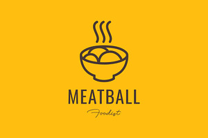 meatball beef bowl food taste logo, a Branding & Logo Template by devastd