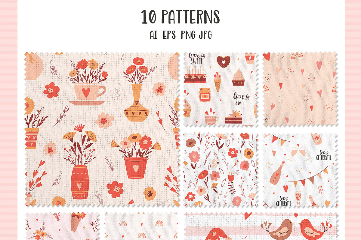 Valentine's day. Cards & Patterns, a Decorative Illustration by Valeria Soloveva (Photo 12 of 17)