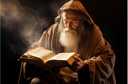 Mystical wizard reading ancient, an Architecture Photo by Ylivdesign