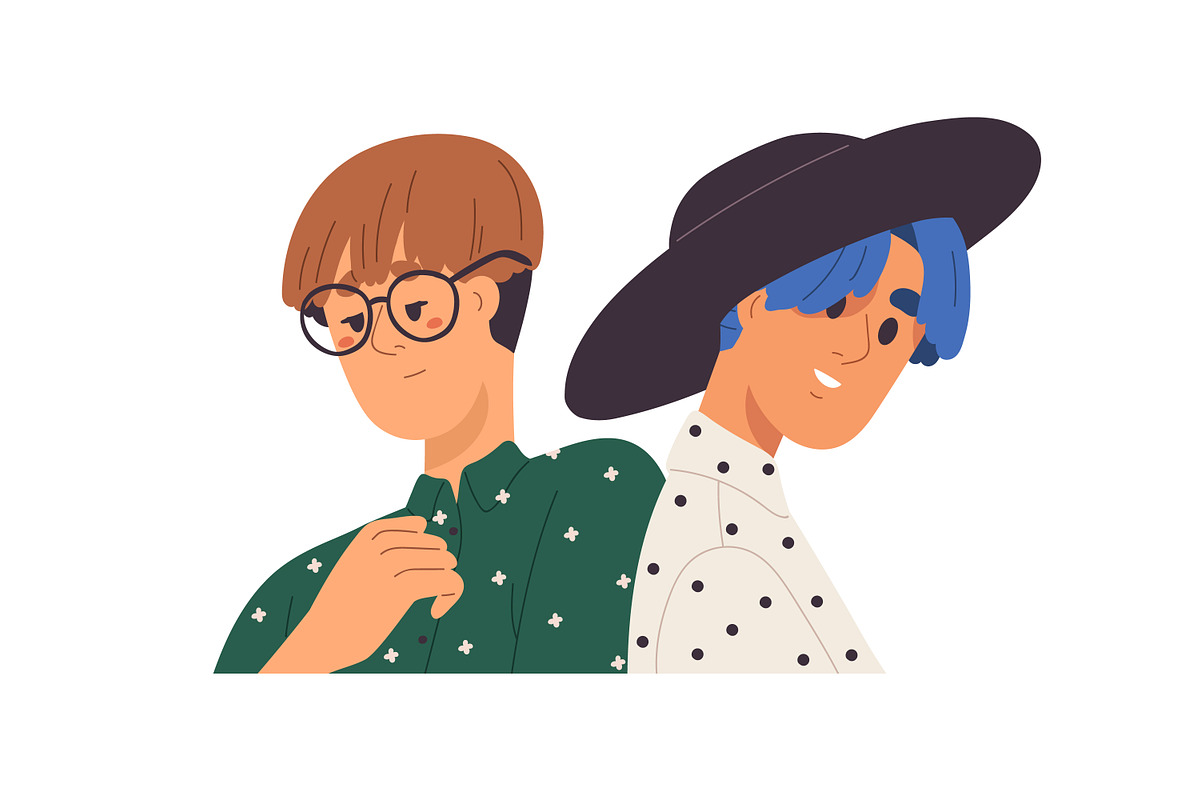 Face avatars of couples, friends set, a Person Illustration by Good Studio (Photo 12 of 16)