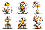 Funny Cartoon Chicken Clipart, an Illustration by Libby Wishes (Thumbnail 3 of 7)