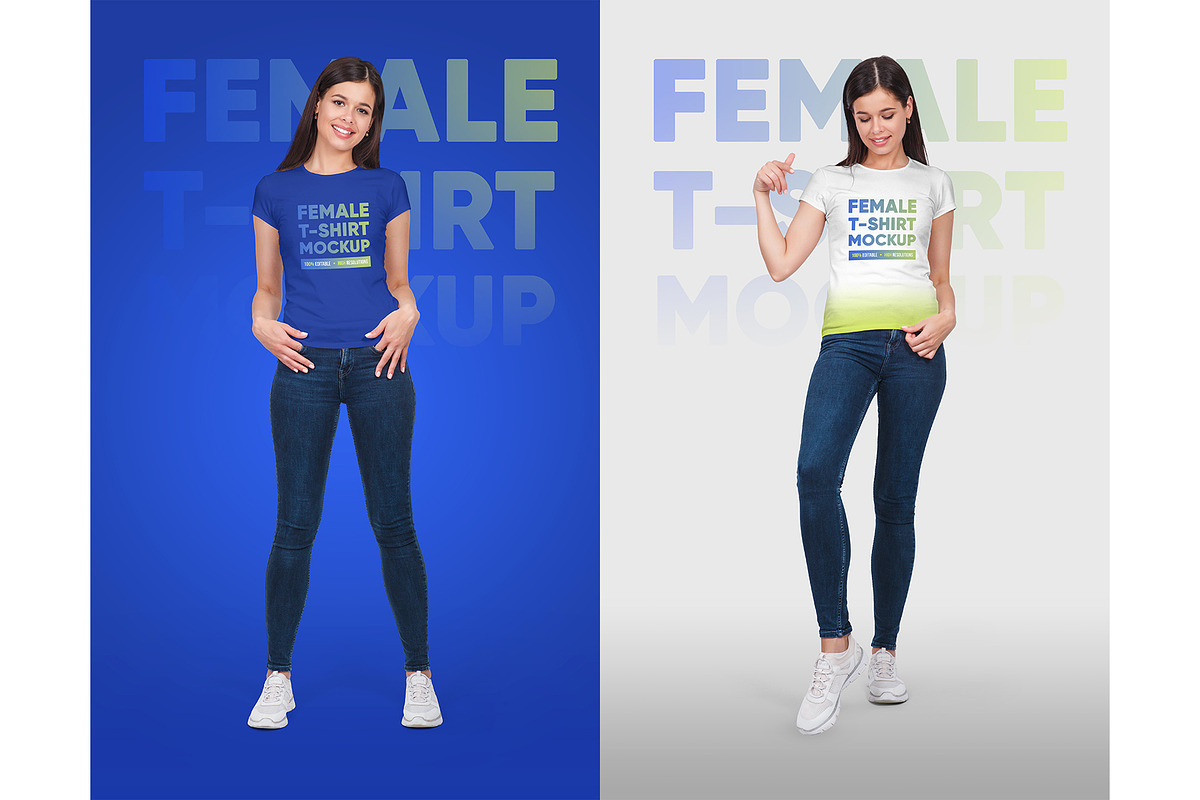 Female T-Shirt Mockups Vol 5 Part 2, a Shirt Mockup by Hi, Mock-Up! (Photo 4 of 10)