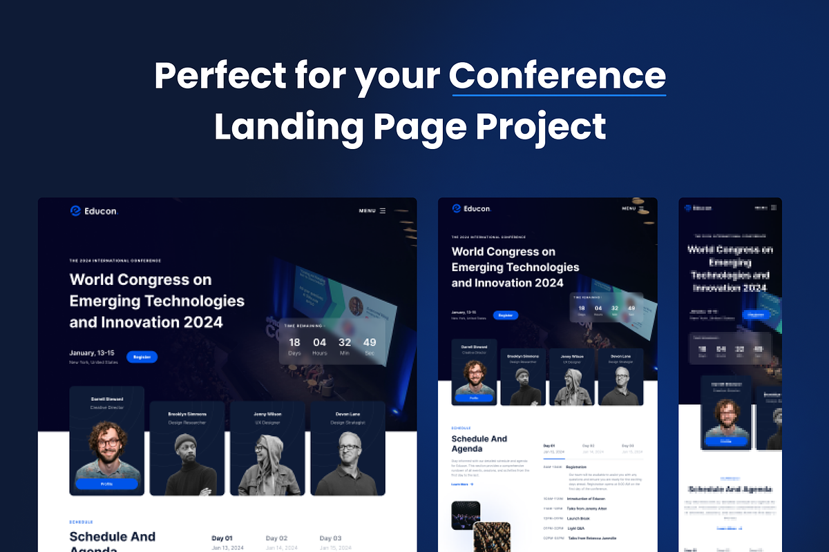 Educon - Conference Website UI Kit, an UI Kit Template by Agensip Design Agency (Photo 9 of 10)