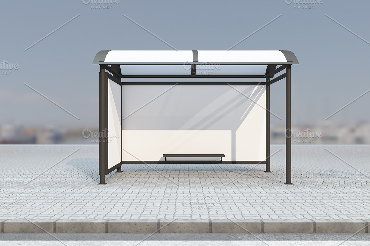 Bus Stop with 2 Billboard Mockup, an Advertising Mockup by shahsoft (Photo 2 of 2)