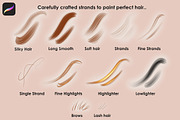 Procreate Hair Brushes, a Brush Add-On by Mels Brushes (Thumbnail 2 of 4)