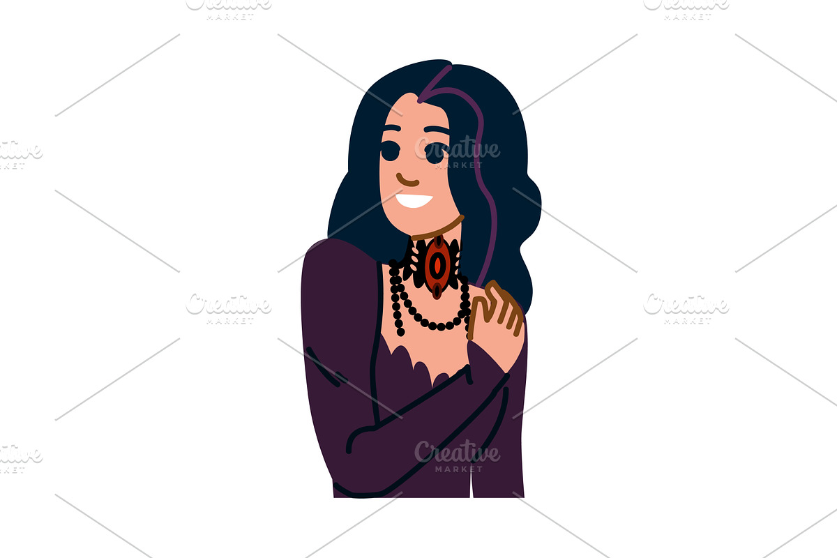 Smiling young woman wearing elegant, an Object Illustration by pikepicture
