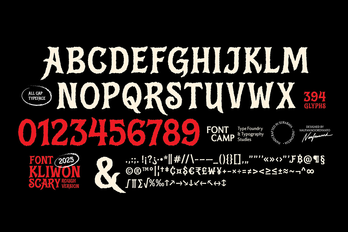 Kliwon Scary Font, a Serif Font by Fontcamp Type Foundry (Photo 4 of 13)