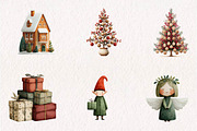 Scandi Christmas clipart Watercolor, a Seasonal Illustration by CreationArt (Thumbnail 2 of 7)