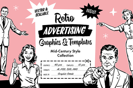 Retro Ad Graphics & Templates