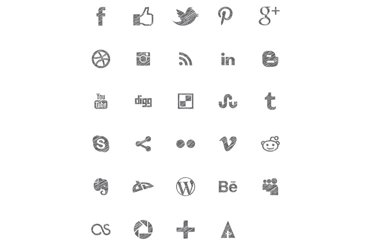 58 Scribble Social Icons, an Icon by Inconcept Media Arsenal (Photo 3 of 3)