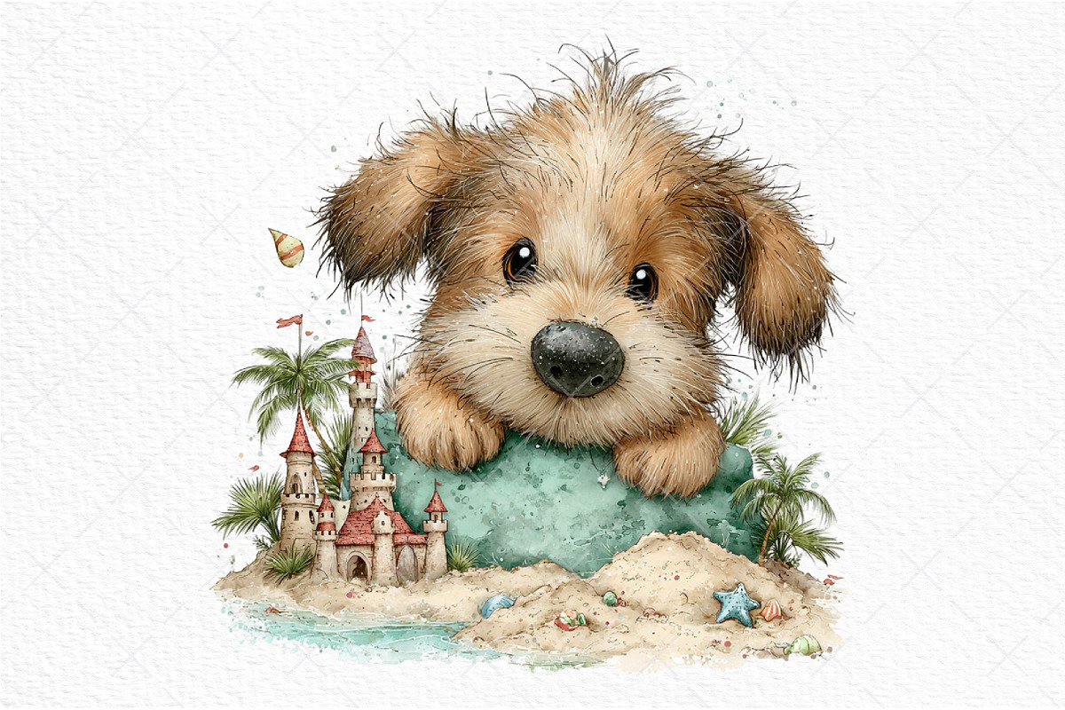 Whimsical Summer Dogs Clipart, an Illustration by Craft Nest (Photo 10 of 11)