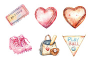 Retro Girly Baseball Clipart Bundle, an Illustration by Dream Creation (Thumbnail 5 of 6)