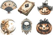 Sepia Coquette Halloween Clipart, an Illustration by CraftArtStudio (Thumbnail 3 of 6)
