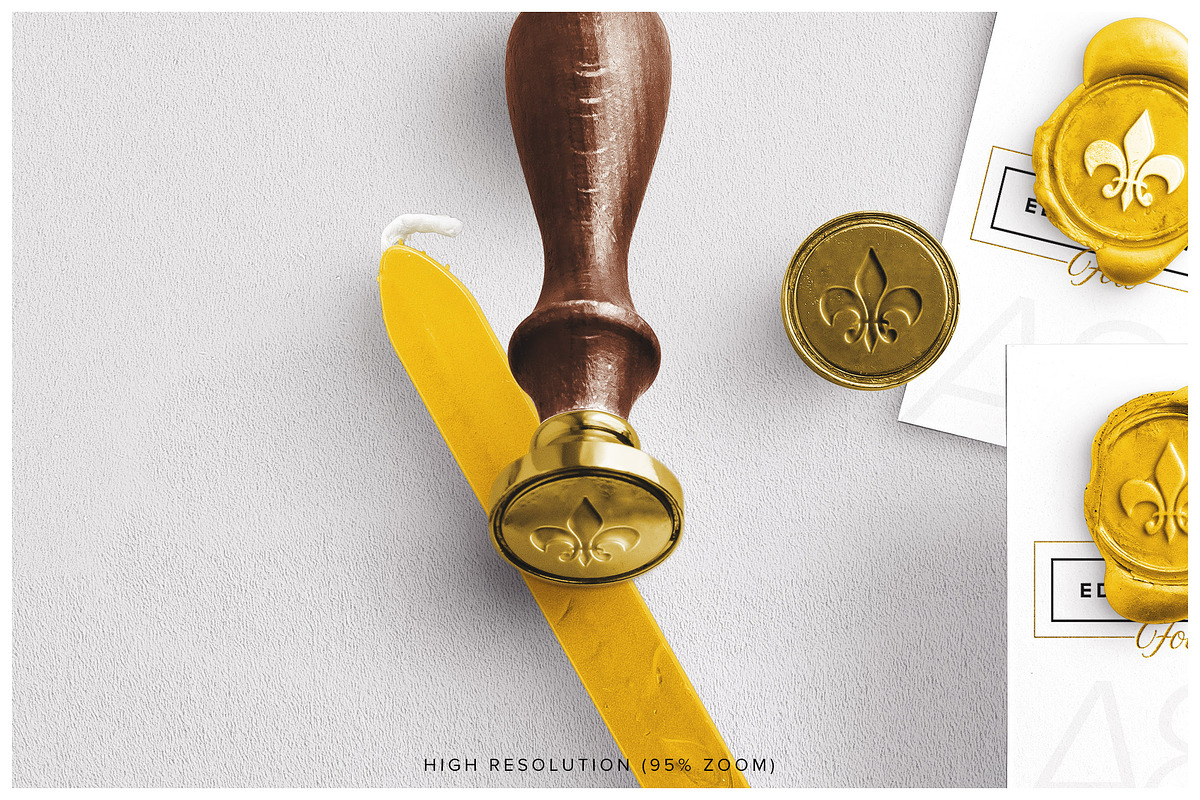 Wax Stamp & A8 Card Mockup, a Print Template by Custom Scene (Photo 3 of 7)