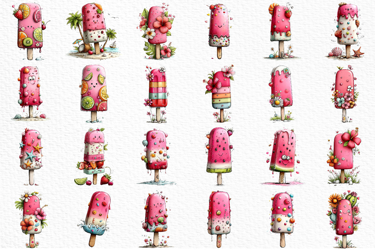 Whimsical Cold Summer Beach Ice Pop, an Illustration by Craft Nest (Photo 6 of 9)