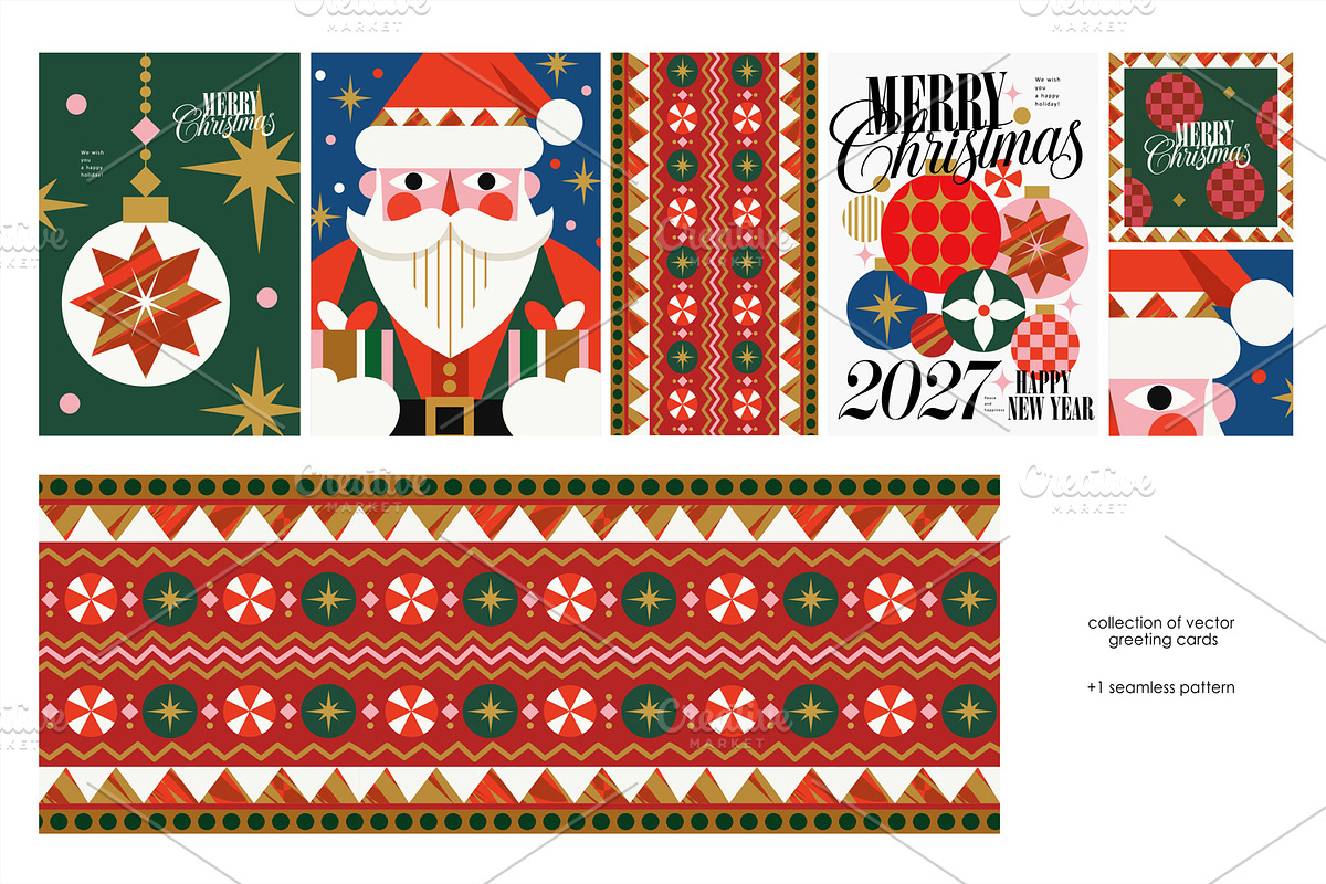 Christmas vector greeting cards, a Wallpaper Graphic by Ardea-studio (Photo 4 of 7)