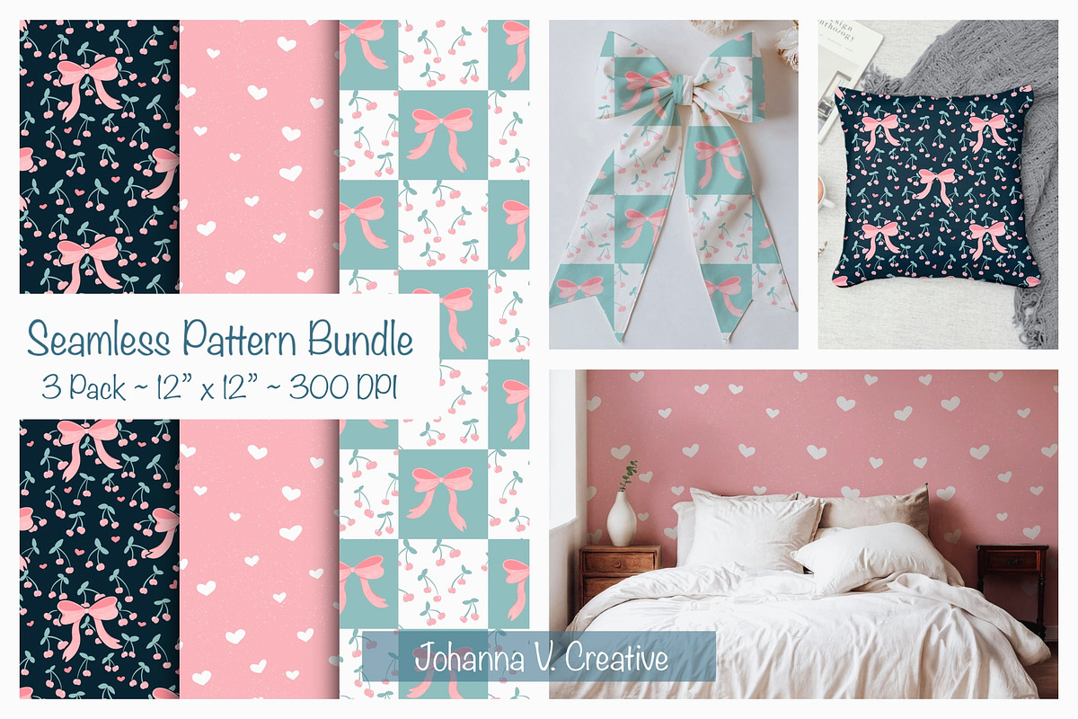 Coquette Seamless Pattern, an Illustration by Johanna V. Creative