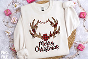 Plaid Leopard Antler Christmas PNG, a Seasonal Illustration by CrexoraLab (Thumbnail 1 of 4)