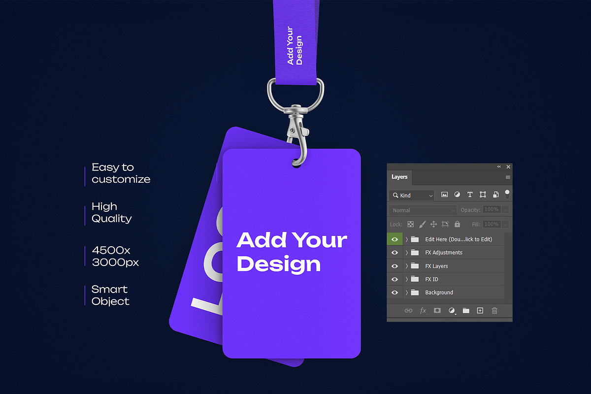 ID Card Mockup, an Advertising Mockup by 1kstudio (Photo 3 of 3)