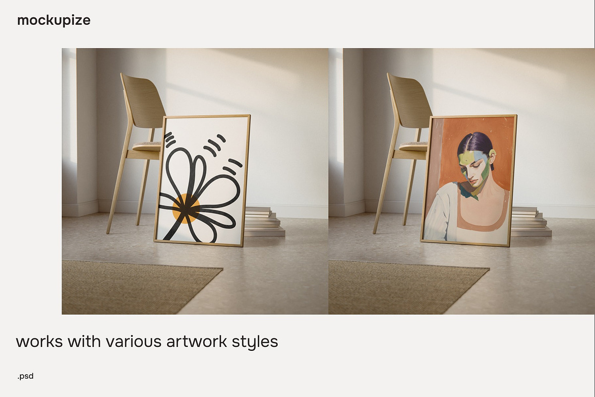 DIN A Leaning Chair Frame Mockup, a Household Mockup by mockupize (Photo 6 of 7)