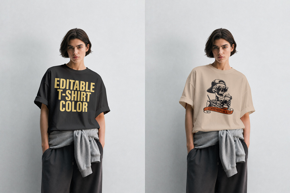T-Shirt Mockup PSD - Female Model, a Shirt Mockup by Rymden_Fl (Photo 5 of 7)