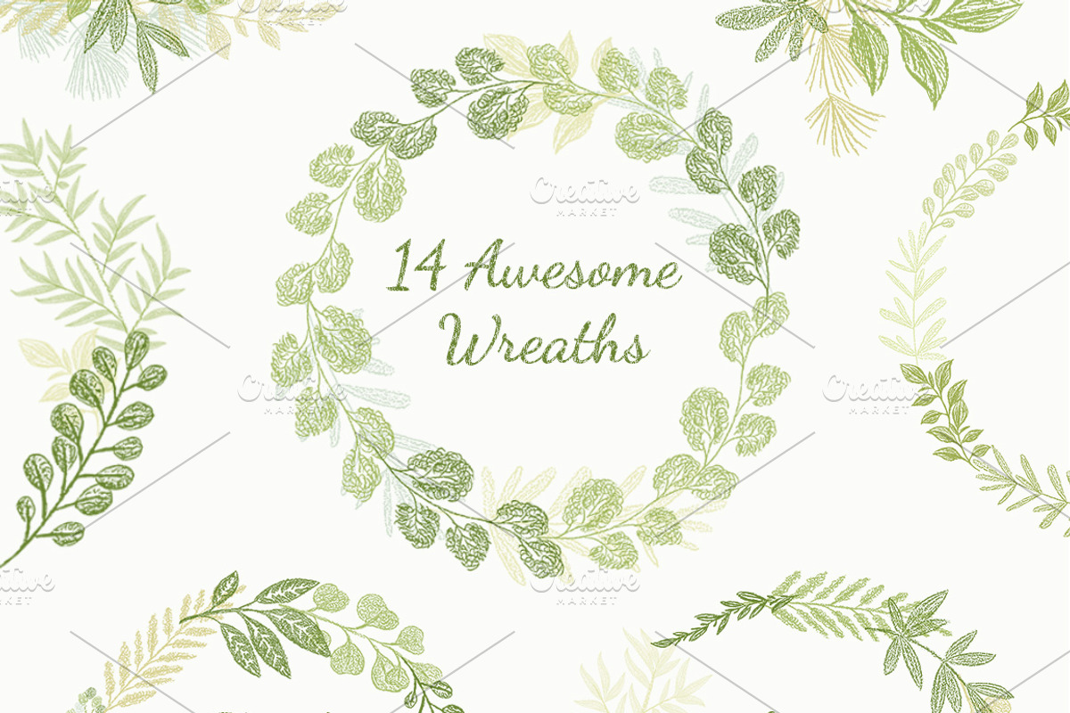 Leaves Branches & Herbs Fresh Doodle, a Decorative Illustration by antuanetto (Photo 3 of 11)