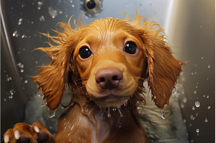 Fragrant Puppy dog foam shampoo bath, an Animal Photo by Ylivdesign