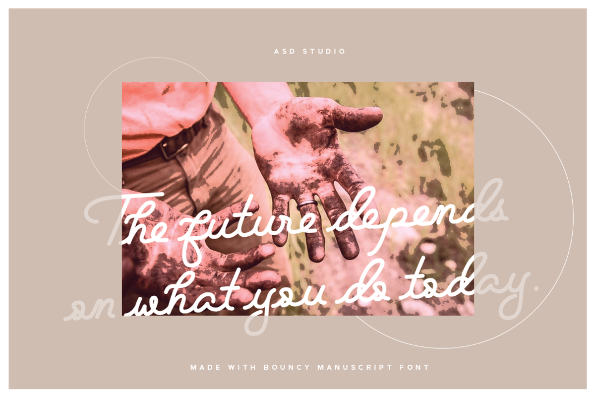 Bouncy Manuscript Script Font, a Script Font by Monoco Type Foundry (Photo 2 of 9)