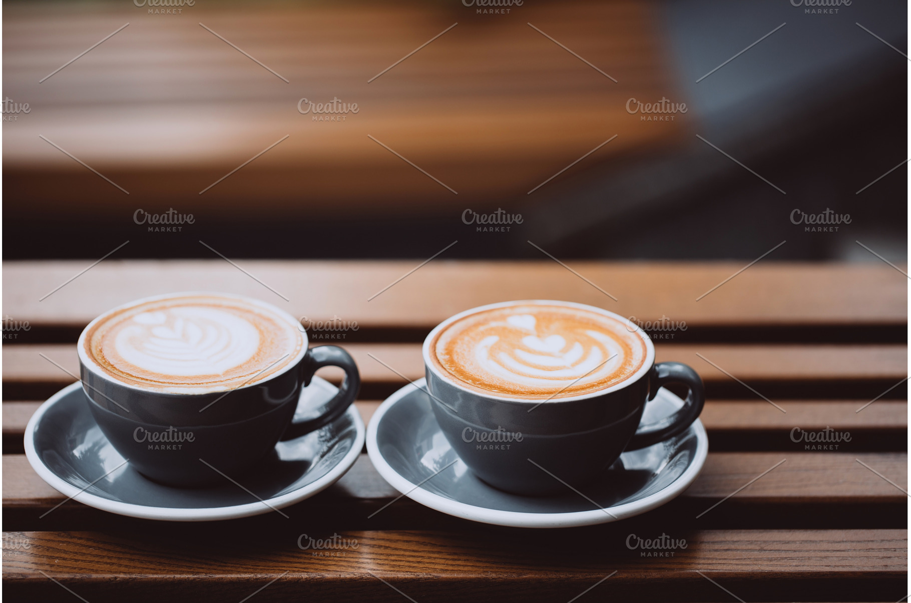 Two cups of cappuccino, a Food & Drink Photo by Anna Efetova
