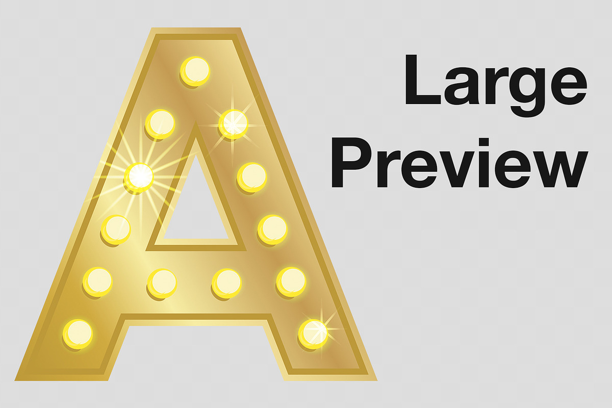Gold retro letters vector PNG EPS AI, an Object Graphic by MariiaVD (Photo 4 of 6)