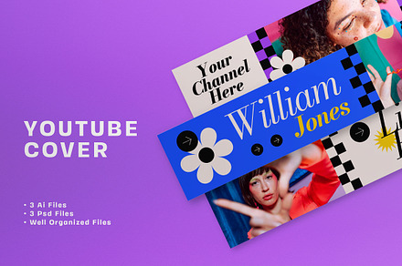 Blue Geometric Summer YouTube Cover, a Social Media Template by graphicook