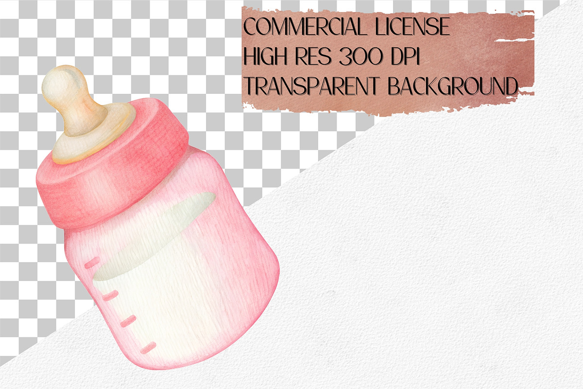 Watercolor Newborn Baby Girl Clipart, a Decorative Illustration by CropUp Creative (Photo 4 of 5)