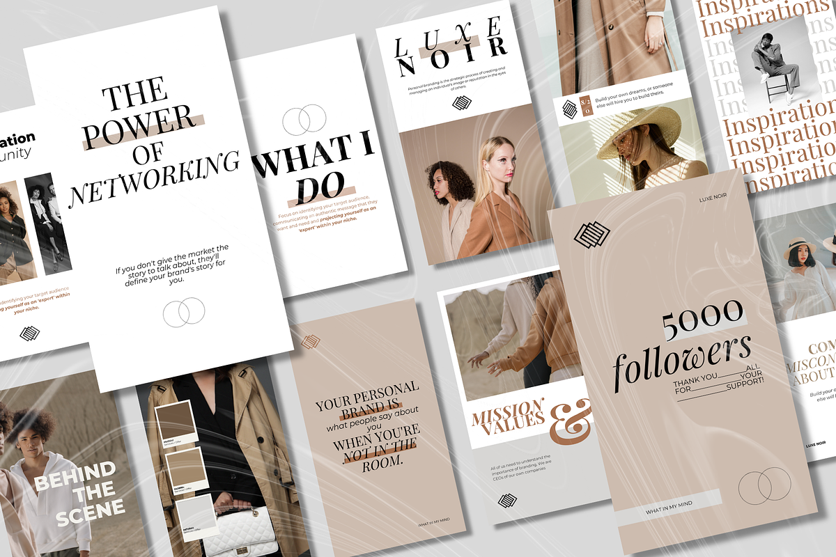 LUXE NOIR - Personal Branding Canva, a Social Media Template by Celine Studio (Photo 6 of 7)