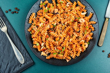 macaroni with seafood, a Food & Drink Photo by MLunov MLunov