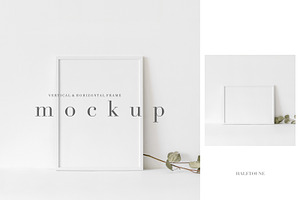 Modern Rustic White Frame Mockup