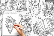 50 Witchy Tattoo Procreate Stamps, a Brush Add-On by SecondOfJuly (Thumbnail 2 of 6)