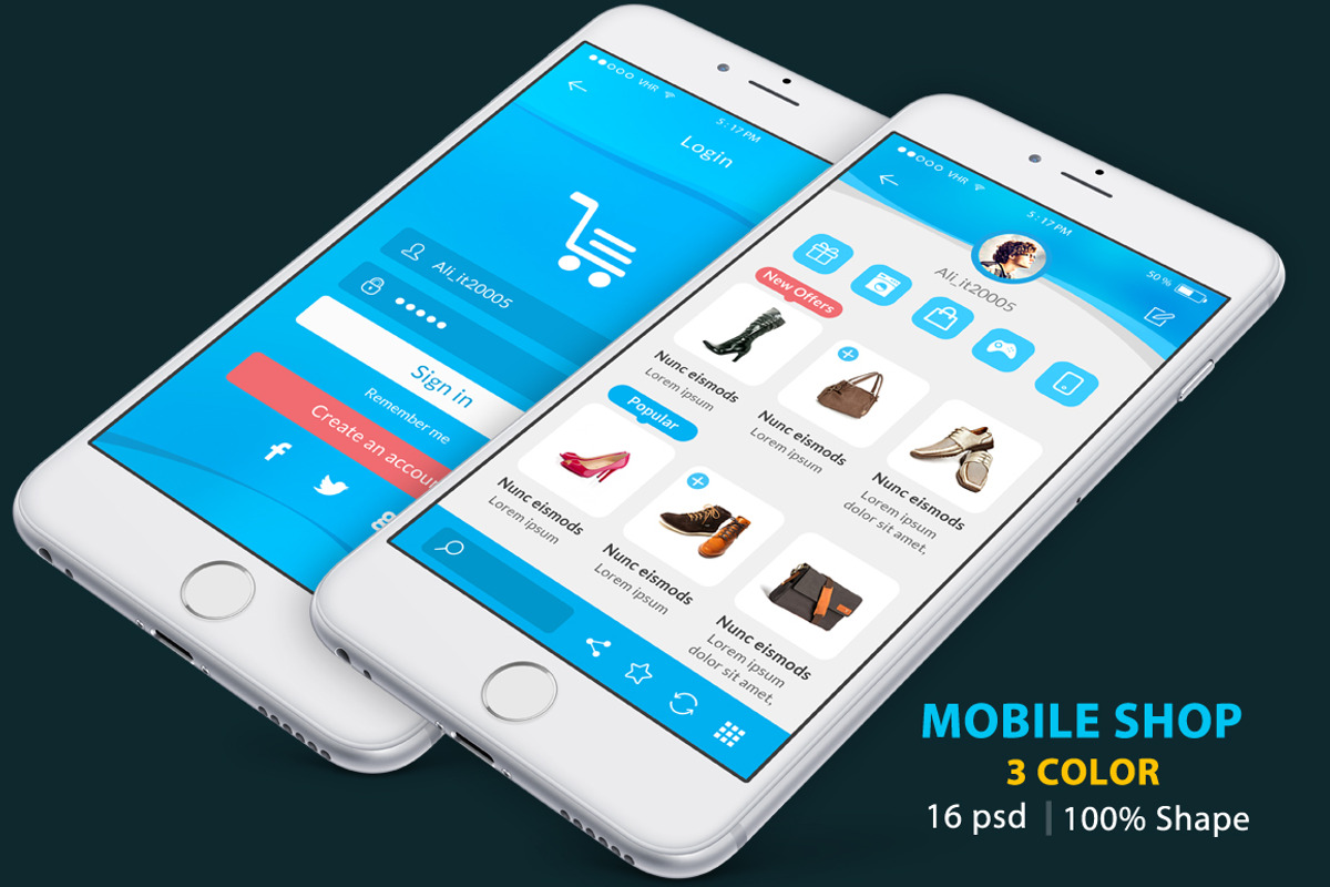 Mobile Creative Shop UI kit, an UI Kit Template by Alireza Farzad (Photo 1 of 7)