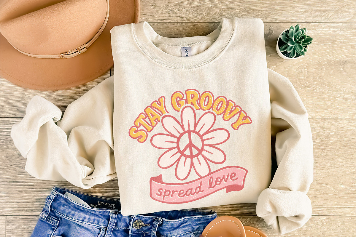 Stay Groovy Spread Love PNG, Retro, an Illustration by SharpMarketplace (Photo 8 of 9)