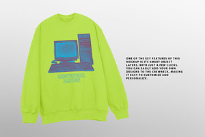 Realistic Floating Crewneck Mockup