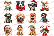 Quirky Christmas Dogs Clipart, an Illustration by DreamCafeArt (Thumbnail 3 of 6)