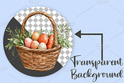 Watercolor Easter Basket Clipart PNG, an Illustration by Canvas Craft (Thumbnail 2 of 7)