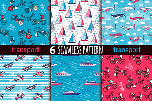 6 transport seamless pattern