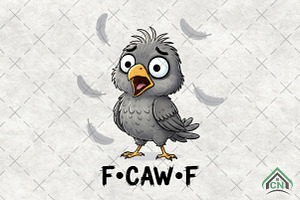 Funny Baby Chicken F-Caw-F Chick PNG, an Illustration by Craft Nest