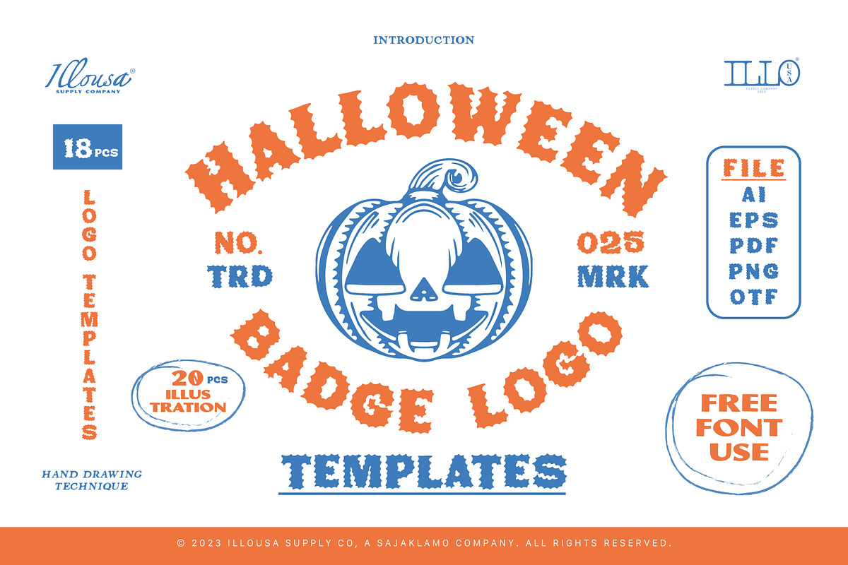 18+ Vintage Spooky Logo Templates, a Branding & Logo Template by Illousa (Photo 1 of 10)
