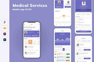 Medical Services Mobile App UI Kit