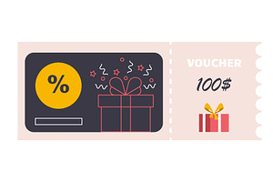 Gift voucher template. Sale, an Object Illustration by LadadikArt